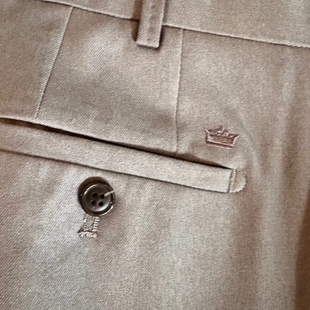 Peter Millar Crown Sport Men 40x30 Gray Flat Front Golf Dress Pants Tailored Fit